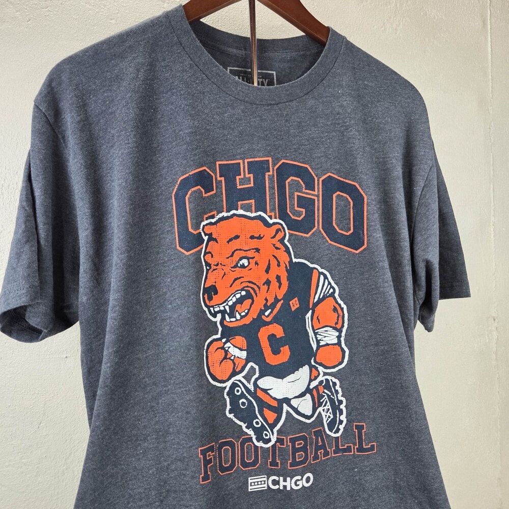 All City Network CHGO Chicago Bears Dark Heather Grey Graphic Tee Men XL